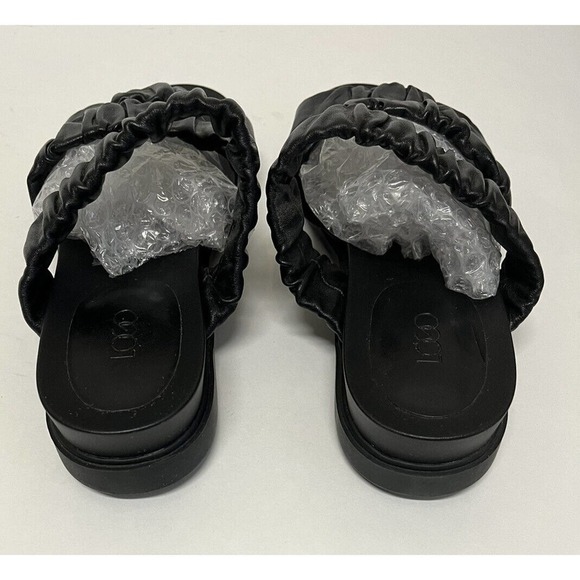 LOGO Lori Goldstein Chloe Women’s Elastic Leather Sandals Size 9.5 M Black - Picture 11 of 11